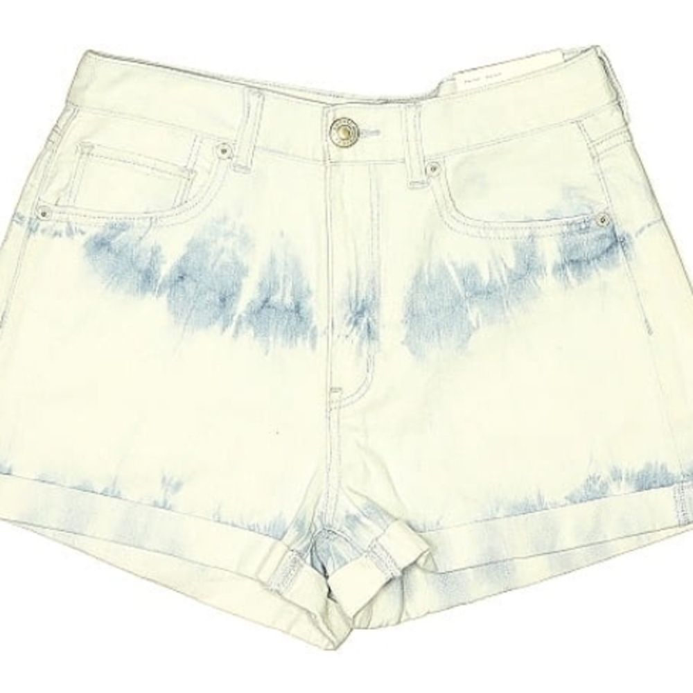 American Eagle Outfitters High Waist Blue Tie-Dye Shorts